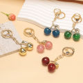 Fashion Delicious Red Cherry Keychain Summer Fruits Cherries Pendant Keyring For Women Men Jewelry Bag Accessories .