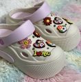 New Premium EVA Rubber High Heel Crocs With Cute Charms Ultra Comfortable & Durable Cushioned For Girls & Ladies. 