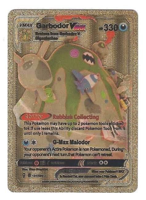 Garbodor VMAX 101/203 HP330 Gold Foil Fan Art Display Card - NM |