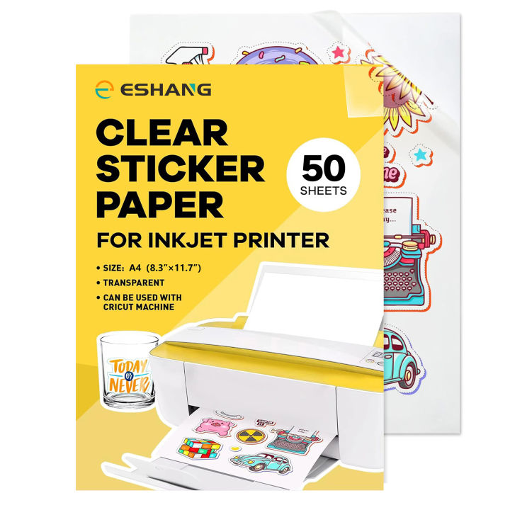 A4 Size Transparent Non-waterproof - Printable Vinyl Sticker Paper Self ...