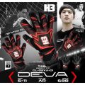 Goalkeeper Gloves, H3 Goalkeeper Gloves, Deva Model, Has Finger Safe Protection on 5 Fingers.. 