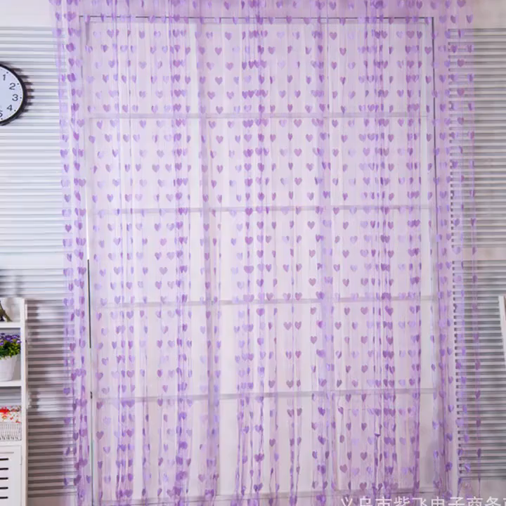Home Room Drapes High Quality Loving Door Tassel Window Curtain Pattern
