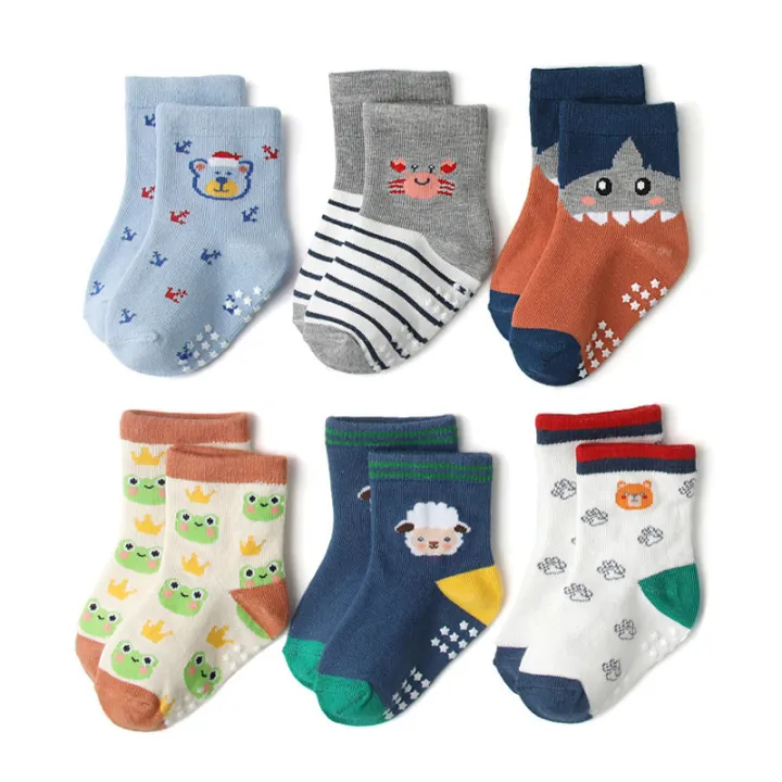 6%20Pairs%20Boys%20Kids%20Non-Slip%20Socks%20Cute%20Cartoon%20Pattern%20Breathable%20Comfy%20Children%20Floor%20Socks%20For%20All%20Seasons%20-%20Image%202