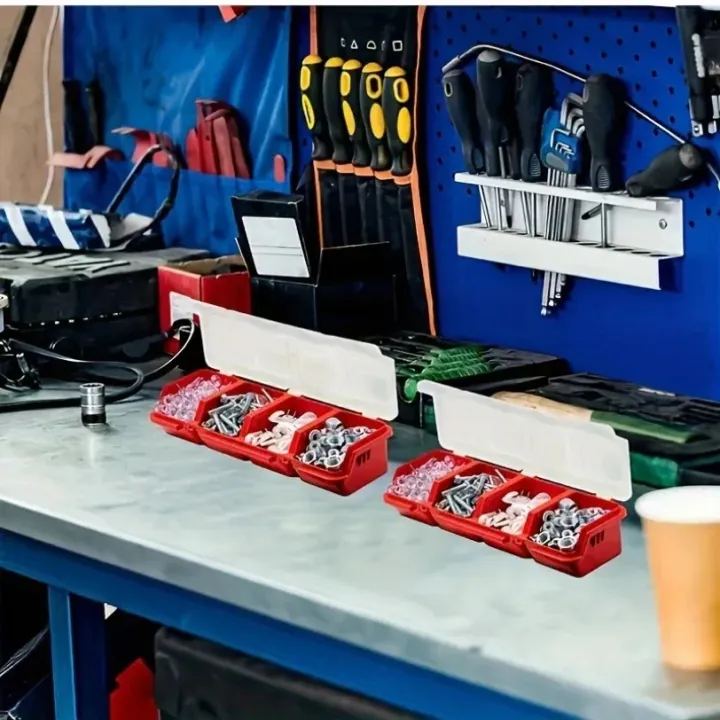 1Pc/2Pcs%20Multi-Compartment%20Organizer%20Box%20For%20Screws%20&%20Small%20Parts%20-%20Durable%20Plastic%20Hardware%20And%20Jewelry%20Storage%20Case%20-%20Image%206