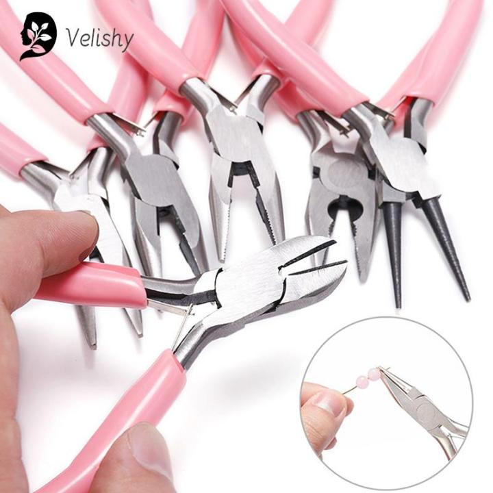 1PC Mini Pliers Diagonal Round Bent Needle Nose Handcraft Beading