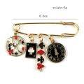 Alice Pin poker clock rabbit brooch coat collar with accessories High Quality Cosplay Props Pendant Accessories Cosplay Props.