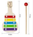 Education Kids Color Wooden 5-Notes Xylophone Piano Percussion Musical Baby Music Instrument Funny Toys Gifts. 