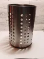 IKEA ORDNING Stainless Steel Large 7" Kitchen Utensil Caddy Cooking Tools Holder ( Used Good Condition). 