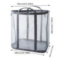 1/2pcs Nylon Mesh Laundry Basket with Handle Breathable Folding Portable Dirty Clothes Organizer Large Capacity Laundry Basket. 