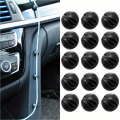 10 piece black silicone car dashboard cable organizer - phone charger and headphone management. 