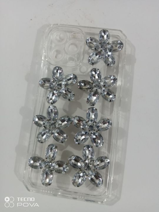 iphone%2012%20pro%20back%20phone%20cover%20with%20silver%20rhinestones%20-%20Image%202