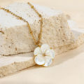 Kissmoon Exaggerated Flower Pendant Necklace for Women Stainless Steel Exquisite Flower Beaded Chain Necklace Jewelry . 