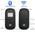 Bluetooth Wireless Mouse with USB, BT5.2 Rechargeable RGB Mouse for Laptop, PC, Macbook, 2.4GHz, 1600DP|. 