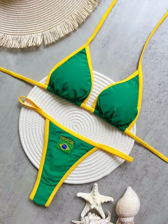 RUOTONSEPT%20%20Embroidery%20Brasil%20Flag%20Contrast%20Split%20Bikini%20Set%20Women%20Swimwear%20Patchwork%20Swimsuit%20Hottie%20Outfit%20SummerBeachwear%20-%20Image%203