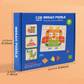 Wooden Montessori 120pcs PuzzleToys Mosaic Color Shapes Sensory Game Early Educational Toy Jigsaw Pattern Blocks for Toddler's. 