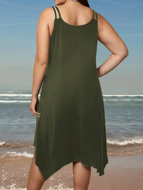 Large%20women's%20solid%20color%20asymmetrical%20hem%20camisole%20dress%20-%20Image%206