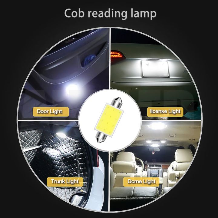 10Pcs/Lot%20C5W%20LED%20Bulb%20Festoon%2031/36/39/41mm%2012V%2024V%20COB%206500K%20White%20Car%20Interior%20Dome%20Reading%20Lights%20Trunk%20License%20Plate%20Lamp%20T%20-%20Image%206