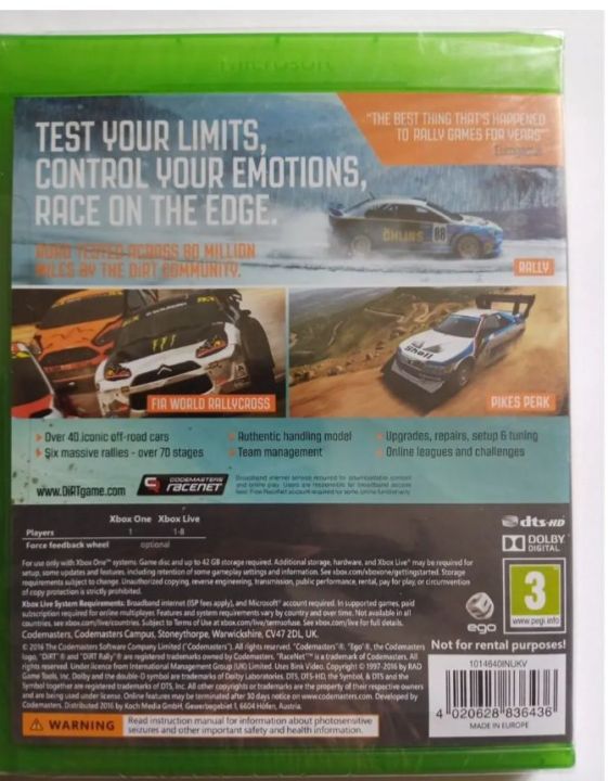 Dirt%20Rally%20Xbox%20One/Series%20Game%20cd%20%20IN%20VERY%20GOOD%20COND%20-%20Image%202