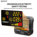 ZOYI Digital Socket Tester Smart Voltage Detector RCD GFCI NCV Test Large display Outlet checker EU US UK Plug Ground Zero Line. 