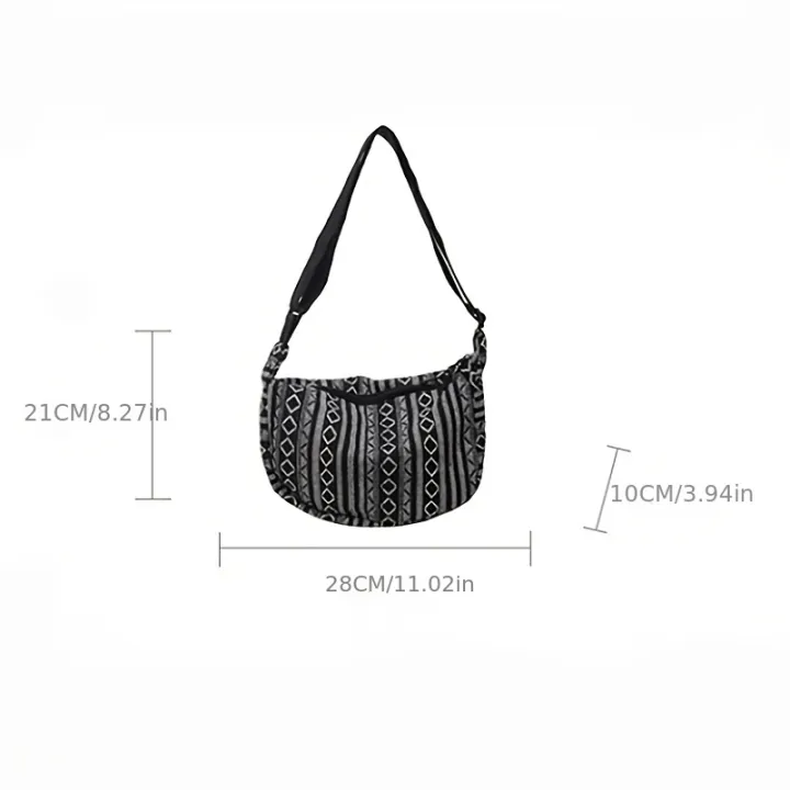 Tribal%20Style%20Shoulder%20Bag,%20Foldable%20Crossbody%20with%20Zipper%20Closure,%20Striped%20Pattern,%20Flag%20Theme%20Hand%20Washable%20Edge%20Painted%20Lining%20-%20Image%203