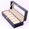 DELESYS 2/3/4/5/6/8/10/12 Slots PU Leather Watch Box Traditional Style Watch Storage Box  Watch Case With Lock. 