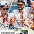 1 Set Sailor Hat,Captain Hat,Party Leader Hat Scarf,Suitable for Party,Retirement Party,Summer Cruise,Adult Party,Music Festival. 