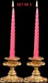 TWO LONG SPIRAL TAPER CANDLE IN PASTEL COLOURS (20 cm Tall). 