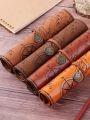 1PC Creative Treasure Map Retro Pencil Case Leather Large Capacity Roll Pencil Bag Embossed Buckle Simple Stationery Box Roll Po. 