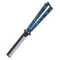 Stainless Steel Folding Comb, Butterfly Knife, Beard Comb, Mustache, Hair Salon Styling Tool, 1pcs. 
