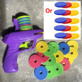 Kids Outdoor Game Foam Disc  Toy Flying Disc Shooting Launcher  Double Parent-child Interactive Children Toy. 