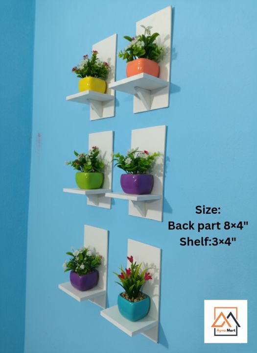 4 Pcs Self Adhesive Wall Shelf Set – Punch Free Waterproof PVC Rack ...