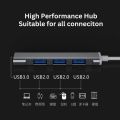3.0 Type C 4 Port Hub Extensions USB Cable for Laptop and Smartphone.