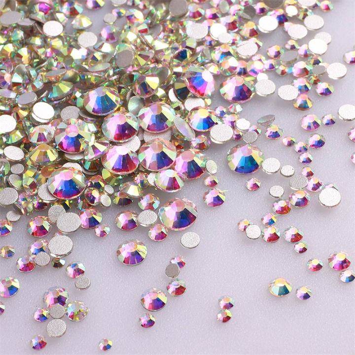 1440Pcs%20Mix%20Size%20Glass%20Flatback%20Rhinestone%20Glitter%20Crystal%20AB%20Round%20Diamond%20Non%20Hotfix%20Glue%20On%20Stone%20for%20DIY%20Nail%20Art%20Decoration%20-%20Image%203
