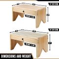 Wooden Step Stool for Adults & Kids - Very Sturdy, Bed Stool for High Beds, Kitchen, Bathroom, Closet. Made Lightweight Quality Eco Pine, Attractive (Sultans Empire). 