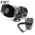 EAFC Car Horn 7 Sounds Car Siren Air Horn Tone Car Siren Horn Microphone PA Speaker System Emergency Amplifier Siren 12V.