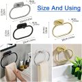 Stainless Steel Towel Holder Self-adhesive Bathroom Towels Rack Black Washhand Hanger Ring Rail Bar Kitchen Storage Accessories. 