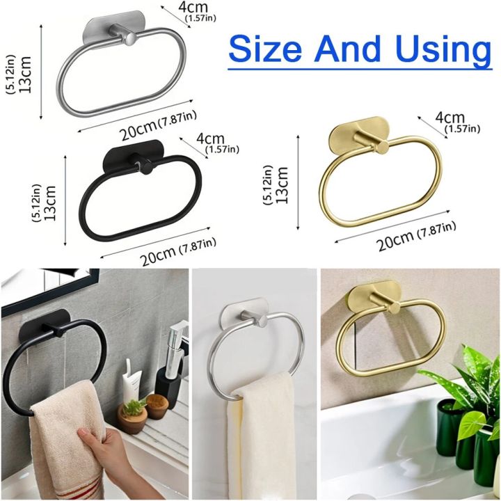 Stainless%20Steel%20Towel%20Holder%20Self-adhesive%20Bathroom%20Towels%20Rack%20Black%20Washhand%20Hanger%20Ring%20Rail%20Bar%20Kitchen%20Storage%20Accessories%20-%20Image%207