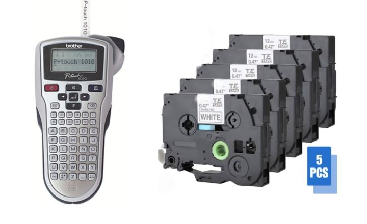 Brother P-Touch PT-H1010 Handheld Labelling Machine with 5 Cartridge ...