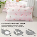 3pcs/set Plaid Bow Print Duvet Cover Set(1 Duvet Cover & 2 Pillowcase）Soft And Skin-Friendly Duvet Cover Bedding Set. 