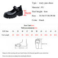 Black Ankle Buckle Platform Pumps Women Japanese Style Patent Leather Mary Jane Shoes Woman Punk Thick Heels Lolita Shoes Mujer.
