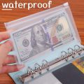 8pcs 6-Ring PVC Binder Pockets A7 A6 A5 Budget  Envelopes Zipper Folders Loose Leaf Bags Document Pouch Filing Bags. 