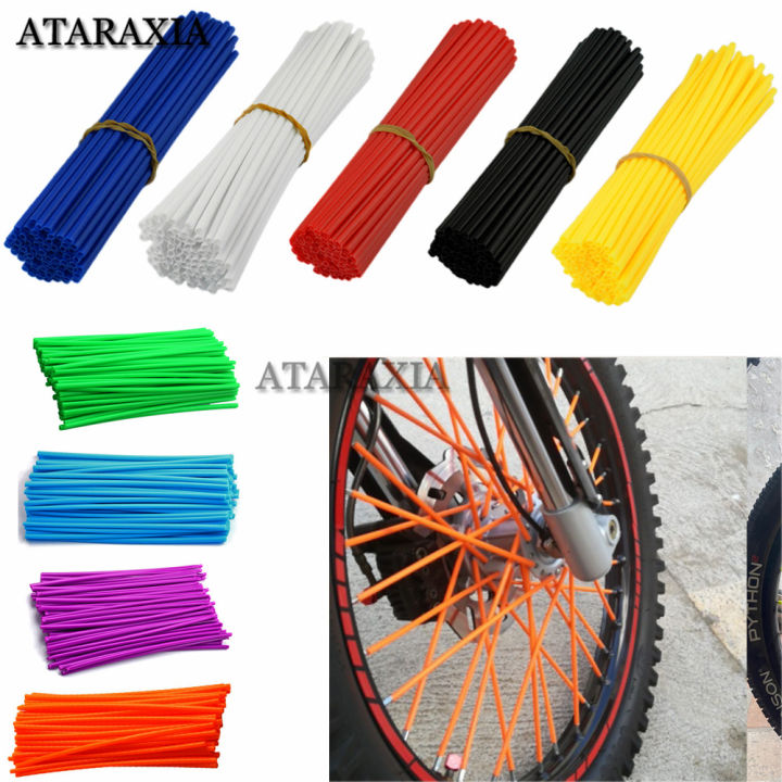 72-Piece 24mm Wheel Spoke Wraps – Skins/Covers For Dirt Bike, Enduro, Supermoto