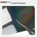 Carbon Fiber Vinyl Wrap Film Goosy Laser Black Car Stickers Self-Adhesive Console Computer Laptop Skin Decal for Car Accessories.