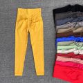 Seamless Sport Yoga High Waist Pants Leggings Sport See Through Yoga Gym Running Quick Dry Pants Scrunch Butt Pants. 