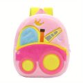 Cartoon Plush Kid Backpack Engineering Vehicles Kindergarten Schoolbag Baby Toddler Backpack 3D Excavator Tractor Backpack.