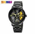 Stylish rotating skmei watch for men - round - black. 