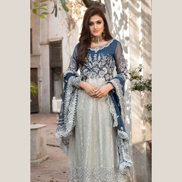 Rang-e-Bahar party and wadding wear Embroidered Crinkle Chiffon dress