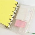 10Pcs A5 A6 A7 Binder Pocket Binder Zipper Folders for 6 Ring Notebook Divider Page Waterproof PVC Leaf Document Filing Bag.
