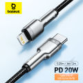 Baseus 20W PD USB C Cable for iPhone 14 13 12 Fast Charging Charger for MacBook iPad Pro Type C To Lightning Wire Cord.
