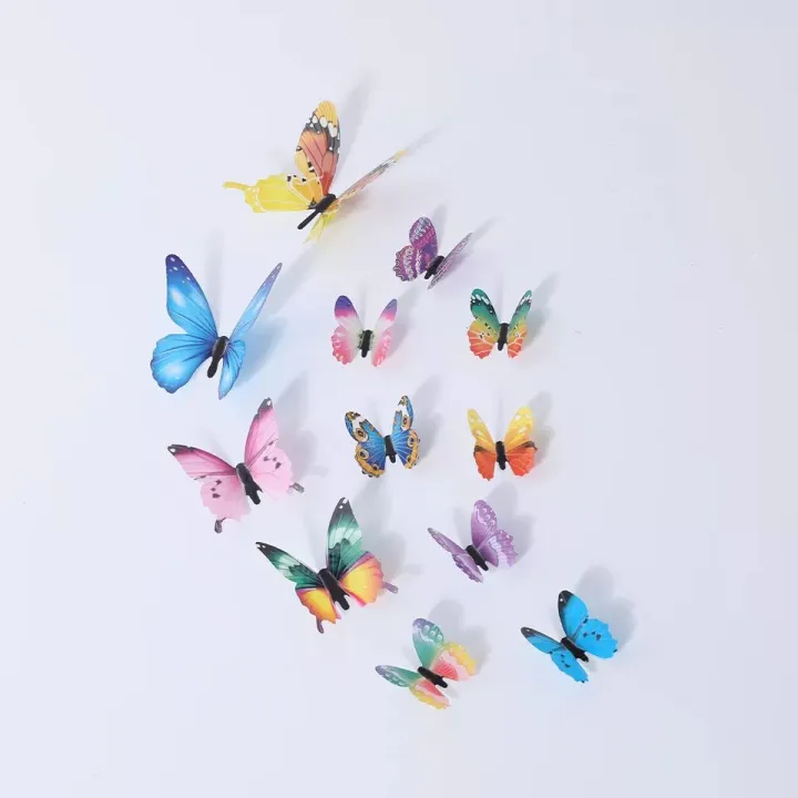 12%20Piece%203D%20Foldable%20Plastic%20Butterflies%20Multicolor%20Wall,%20Fridge,%20and%20Door%20Decoration%20PVC%20Material%20-%20Image%202